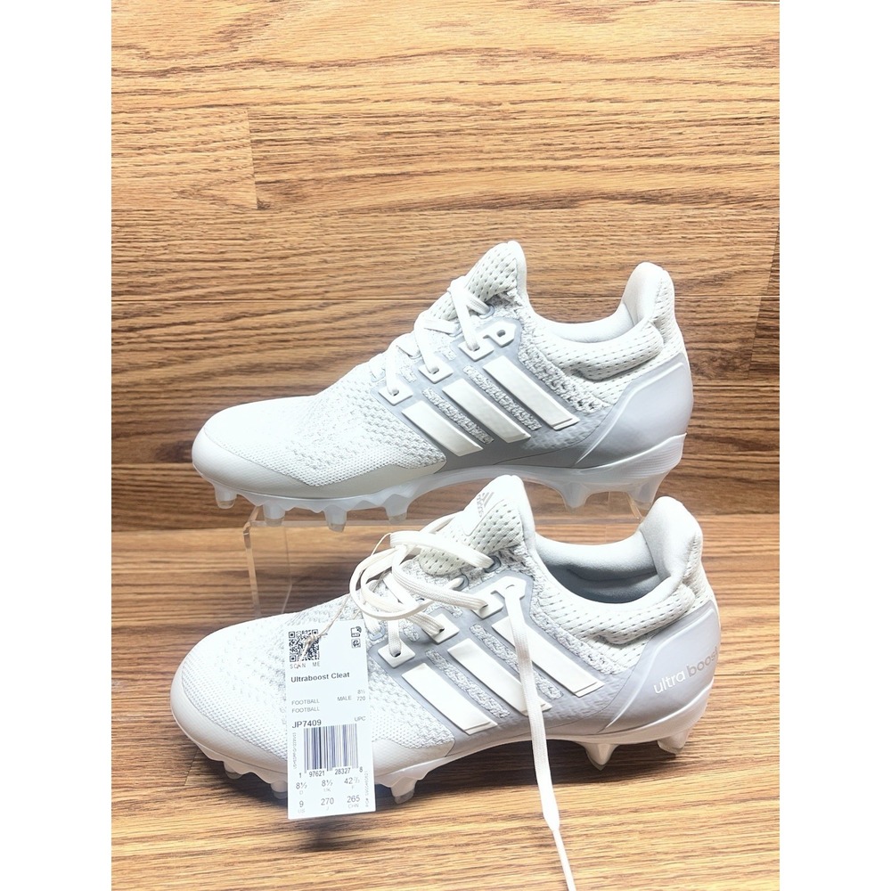 NEW Adidas Ultraboost Football Cleats White Granite Gray Size 9 JP7409 - Picture 9 of 13